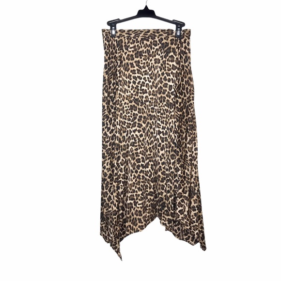 Zara Animal Print Pleated Asymmetrical Midi Skirt - Picture 5 of 10